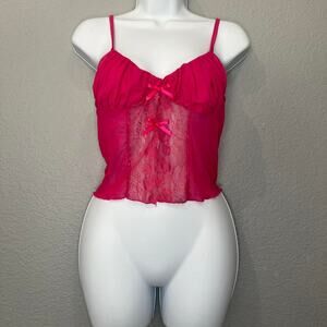 Shein hot pink mesh cami top